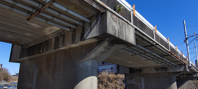 橋梁添架管路点検 点検の効率化